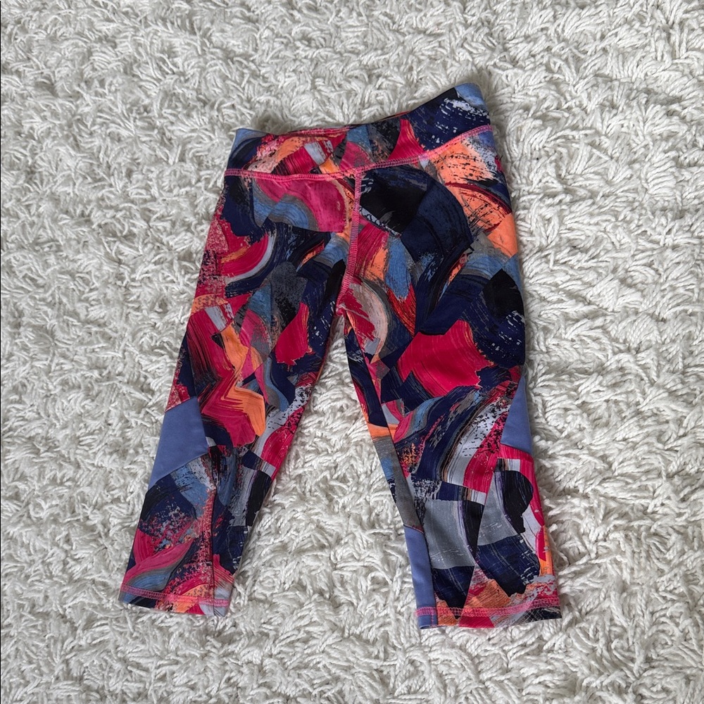 adidas Kids Leggings - Red and Blue Abstract